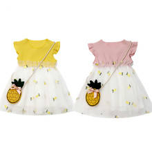 Милое летнее платье с ананасом для маленьких девочек, платье-пачка принцессы из тюля, сарафан, 2019 2024 - купить недорого