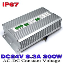 Interruptor IP67 a prueba de agua fuente de alimentación LED 24V 8.3A 200W AC100-240V A Adaptador de controlador DC24V para tiras de luz Led al aire libre 2024 - compra barato