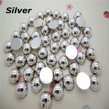 Free Shipping 12mm 300Pcs Silver Craft ABS Half Round Flatback Pearls,Loose Imitation Pearl Beads For DIY Decoration 2024 - buy cheap