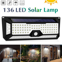 Luz solar para jardim, à prova d'água, ip67, sensor de movimento pir, 3 modos, 136 led, 1810lm, 270 2024 - compre barato