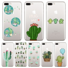 Funda de teléfono de silicona suave para iPhone, carcasa trasera con Cactus Floral verde para Apple iPhone X, XR, XS MAX, 8, 7, 6 S, 6 S, 6 S, 7, 8 Plus 2024 - compra barato