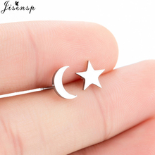 Jisensp Simples Estrela Lua Brincos Do Parafuso Prisioneiro de Aço Inoxidável Todos Os Dias Adolescente Jóias Brincos de Presente do Dia Das Mães Pequeno Brinco Bijoux 2024 - compre barato