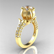 New Fashion Gold Color Luxury Rose Flower Ring For Woman Zircon Wedding Jewelry 2024 - buy cheap