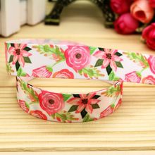 7/8'' Free shipping flowers printed grosgrain ribbon hair bow headwear party decoration wholesale OEM 22mm H5178 2024 - buy cheap