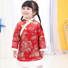 Chino primavera Festival niñas vestido abrigo grueso acolchado invierno Niña ropa chi-pao vestidos niños Cheongsam Qipao chaquetas 2024 - compra barato
