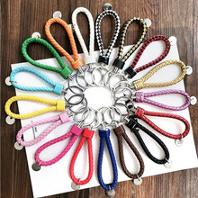 100pcs/lot Women Keychain Fashion Jewelry PU Leather Woven Ropes Key Ring Car Decorations For Promotion Party Gift 2024 - buy cheap