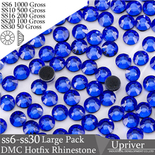 Upriver Wholesale Large Pack Bulk Packing Machine Cut Shiny SS6 SS10 SS16 SS20 SS30 Sapphire Hotfix Rhinestones 2024 - buy cheap