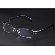 100%-montura de gafas de titanio puro Gunmetal, gafas de media montura, Rx able 2024 - compra barato