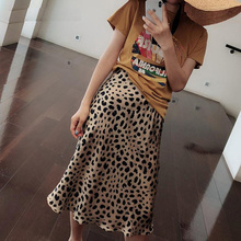 2019 Summer Vintage Womens long Skirt Empire Leopard Print Punk Rock Korean Style Skirts Boho Streetwear Jupe Femme 2024 - buy cheap