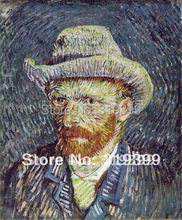Museum quality,100% handmade oil painting reproduction on linen canvas, Free DHL,Self-Portrait with Felt Hat by vincent van gogh 2024 - buy cheap