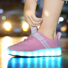 Детская обувь с светильник кой, 7 цветов, с USB-зарядкой 2024 - купить недорого