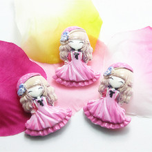 10pcs cute resin girls pink skirt flat back cabochon for DIY craft scrapbooking 2024 - buy cheap