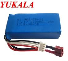 11.1V 2000mAh Li-polymer battery T plug for FT012 R/C Speed racing boat 11.1v 2000 mah 2024 - buy cheap