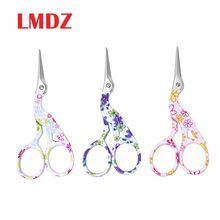 LMDZ 1Pcs Heron Egret Scissors Flower painted Sewing Scissors Steel Vintage Tailor Scissors For Fabric Craft Household 2024 - buy cheap