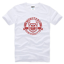 Monsters University School badge label Printed Mens Men T Shirt T-shirt Fashion 2015 New Cotton Tshirt Tee Camisetas Masculina 2024 - buy cheap
