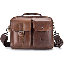 Laoshizi 100% Genuine Leather Messenger Bag Men Shoulder Bag  Vintage Satchel Crossbody Bag For Men Handbag Business Office Tote 2024 - buy cheap