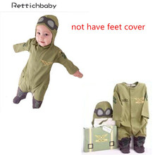 Baby Boys Pilot Costume Air Force Captain Army Green Long Sleeve Romper with Hat Infant Toddler Clothing Roupas Infantil 2024 - buy cheap