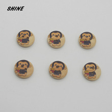 SHINE Wooden Sewing Buttons Scrapbooking Round Two Holes Monkey 15mm Dia. 24PCs Costura Botones Decorate bottoni botoes 2024 - buy cheap