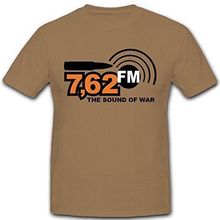 Футболка с коротким рукавом с принтом Новинка 7,62FM-футболка приталенная с музыкальным отправителем звука войны 2024 - купить недорого