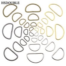 10pcs/pack Non-Welded Nickel Plated D Ring Semi Ring Ribbon Clasp Knapsack Belt Buckle 2024 - купить недорого