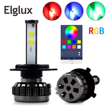 Car Multicolors DIY RGB Auto LED Headlight Kits H1 H7 H4 H8 HB3 HB4 881 H16 APP Bluetooth Remote Control Fog Light 2024 - buy cheap
