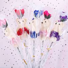 1 шт. цветочное мыло для ванной с изображением мишки розы Лепесток подарок для свадебной вечеринки день Святого Валентина случайный #265658 2024 - купить недорого