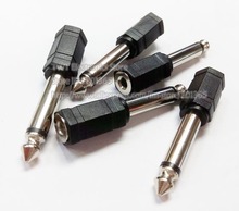 Nchtek plugue macho mono para 6.3mm 1/4 ", plugue fêmea 3.5mm e 1/8", conector adaptador de áudio/frete grátis/20 peças 2024 - compre barato