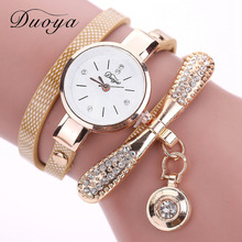 Duoya Brand Bracelet Watches For Women Luxury Gold Crystal Fashion Quartz Wristwatch Clock Ladies Vintage Watch Dropshipping 2024 - buy cheap