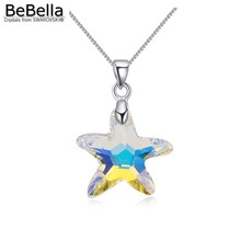 BeBella-Colgante de cristal de estrella de mar para mujer y niña, collar de cristales Swarovski, joyería de moda, regalo de Navidad, 4 colores 2024 - compra barato