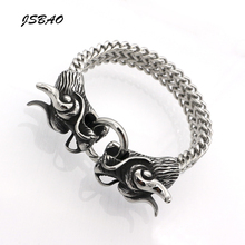 JSBAO Vintage Fashion Black Chain Bracelet Antique Chinese Dragon Bracelet Men Jewelry Wristbands pulseira masculina 2024 - buy cheap