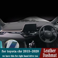 Cubierta de cuero para salpicadero de Toyota CHR, alfombrilla para salpicadero, accesorios de estilo de coche, C-HR CHR para Toyota, 2015, 2016, 2017, 2018, 2019, 2020 2024 - compra barato