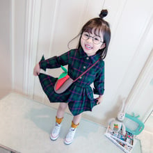 Girl Dress 2018 Autumn New Korean Baby Girl Plaid Shirt Dress Baby Clothes Toddler Girl Long Sleeve Casual Dress Vestido Infant 2024 - buy cheap