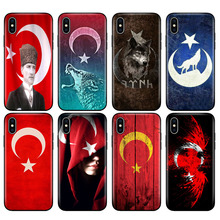 Capa de tpu preta para iphone, capa de silicone para iphone 5 visual 6 6s 7 8 plus x 10 e iphone xr xs 11 pro max turco bandeira da turquia 2024 - compre barato