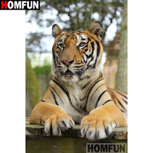 HOMFUN Full Square/Round Drill 5D DIY Diamond Painting "Animal tiger" 3D Embroidery Cross Stitch 5D Home Decor A15977 2024 - buy cheap