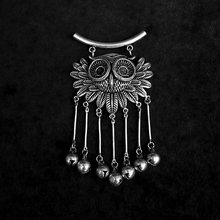 hot sell new - free shipping handmade Miao Silver Pendant inlaid DIY old embroidered bottom owl tassel holders necklace 2024 - buy cheap