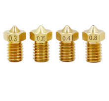 5pcs/lot V5 V6 Nozzle For 3D Printers 0.2 0.25 0.3mm 0.35 0.4mm 0.5 0.6 0.8 1.0 Part Copper 1.75mm Filament M6 Threaded Brass 2024 - buy cheap