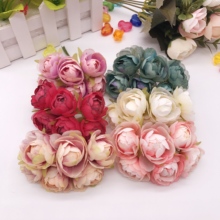 Flores artificiais de seda para decoração de casamento, 6 peças, 2.5cm, cabeça de flor de rosa, faça você mesmo, decoração 2024 - compre barato