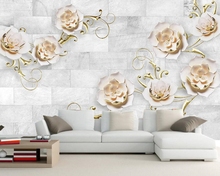 Papel de parede European retro embossed flowers 3d wallpaper murals,living room TV sofa wall bedroom wall papers home decor cafe 2024 - buy cheap