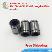 4 pcs Free shipping LM20UU 20mm Linear Bushing CNC Linear Bearings 2024 - buy cheap