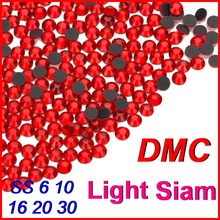 Siam-miçangas de cristal vermelho dmc de alta qualidade com glitter dmc, joias com passar ferro para mulheres, roupas de casamento, faça você mesmo 2024 - compre barato