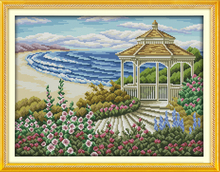 The seaside observation deck cross stitch kit 18ct 14ct 11ct count printed canvas stitching embroidery DIY handmade needlework 2024 - buy cheap