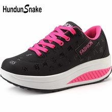 Hundunsnake Women's Platform Sneakers Women's Sports Shoes Sport Wedges Shoes For Women Running Shoes For Women Black Walk A-045 2024 - buy cheap