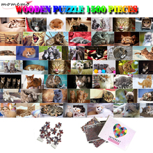 MOMEMO gatos creativo rompecabezas de madera de 1500 piezas del rompecabezas adultos rompecabezas de gatos colección animales 1500 piezas de Puzzle Juguetes 2024 - compra barato