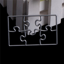 Molde de corte de metal, estêncil para molde de quebra-cabeça, formato retangular, para decoração de fotos, álbum de cartões 2024 - compre barato