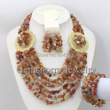 Conjunto de joyas nigerianas de diamantes de imitación, conjuntos de joyas de boda africanas, nuevo diseño, envío gratis GS757 2024 - compra barato