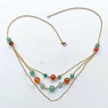 Natural Quartz Stone Necklace Boho Fashion Beaded Link Chain Long Necklaces Pendants Gold Carnelian Aventurine Stone Beads 1pc 2024 - buy cheap