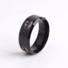 Wide 8mm Black Bat man rings moive 316L Stainless Steel finger ring for men jewelry  wholesale 2024 - buy cheap