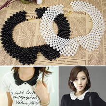 Free shipping fashion women pearl  false collar necklaces detachable collar decorate necklace black/ white 2024 - buy cheap