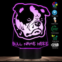 English Bulldog Portrait 3D LED Acrylic Light Custom Doggy Name British Bulldog 3D Optical illusion Lamp Night Lighting Decor 2024 - buy cheap