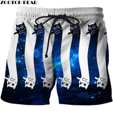 Blue Space Cat 3D Print Summer Surfing Beach Shorts Masculino Men Travel Board Shorts Anime Shorts Quick  Vacation Streetwear 2024 - buy cheap